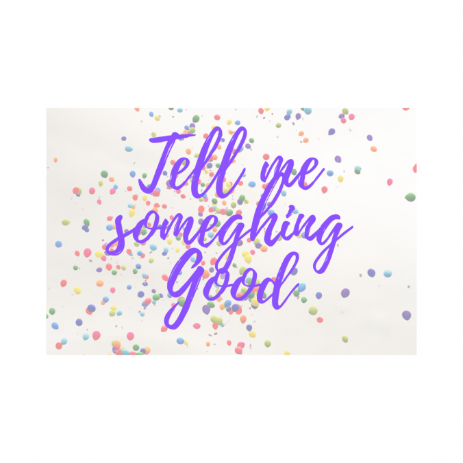 Tell me something Good with confetti in background